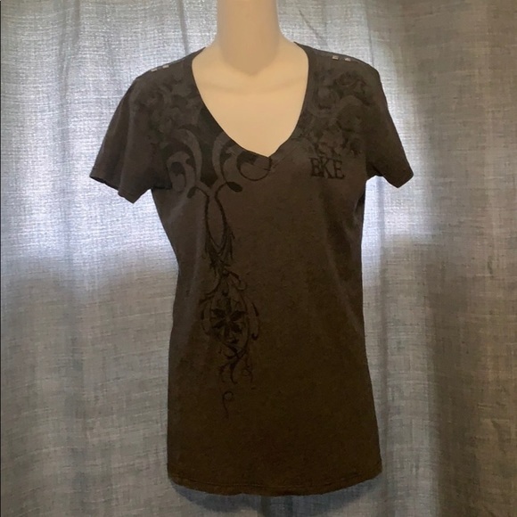 BKE Tops - Ladies sz Large BKE Top Grey V Neck Soft Shirt